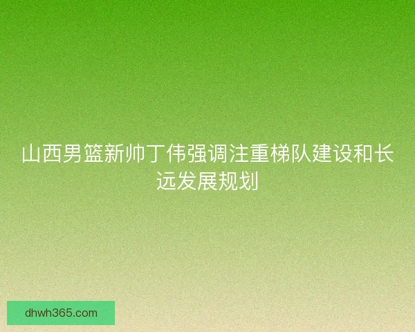 山西男篮新帅丁伟强调注重梯队建设和长远发展规划
