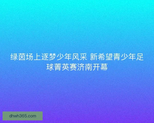绿茵场上逐梦少年风采 新希望青少年足球菁英赛济南开幕